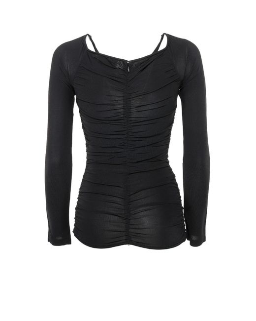 Givenchy Black Ruched Long-sleeved Top