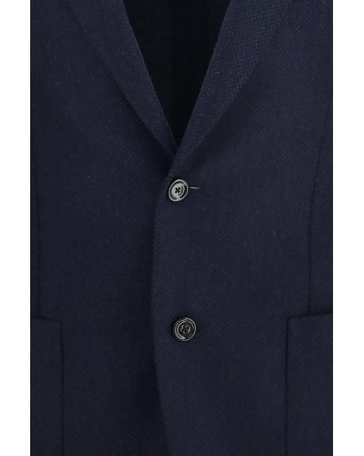 Lardini Blue Single-Breasted Wool And Cashmere Jacket for men