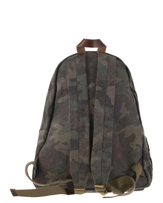 Polo Ralph Lauren Gray Camouflage Canvas Backpack With Tiger for men