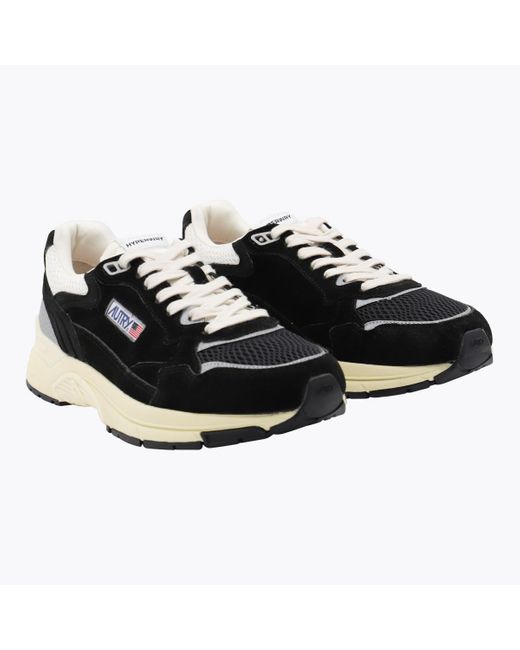 Autry Black Leather Hyperway Sneakers for men