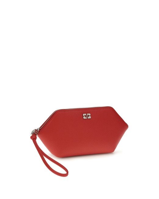 Ganni Red Makeup Pouch Bou Recycled Leather Wallets & Purses