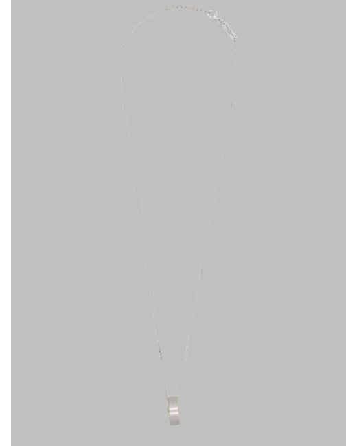 Maison Margiela White Necklace With Ring Pendant Brass Necklaces for men