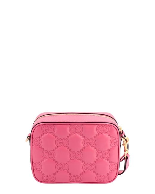 Gucci Pink Gg Matelassé Leather Shoulder Bag