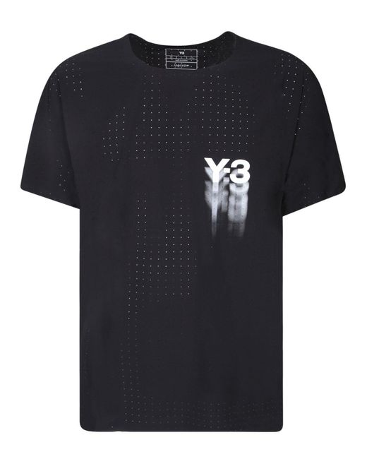 Y-3 Black Logo Printed Running T-Shirt
