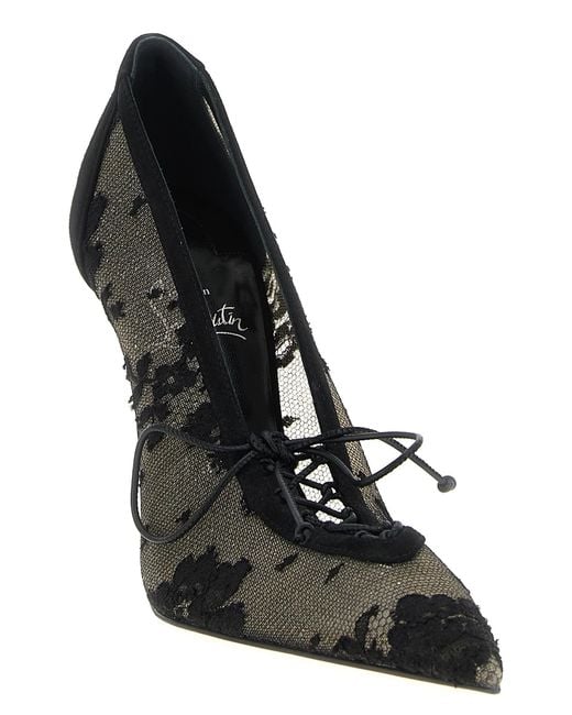 Christian Louboutin Black Km Lace Pumps