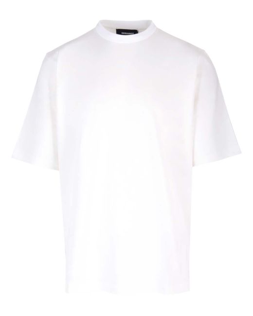 DSquared² White T-Shirt With Logo On The Back for men