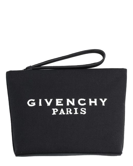 Givenchy Black Clutch Bag With Logo Cotton
