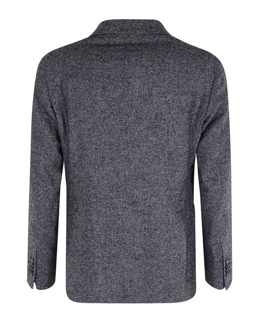 Tagliatore Black Micro Patterned Single-Breasted Jacket for men