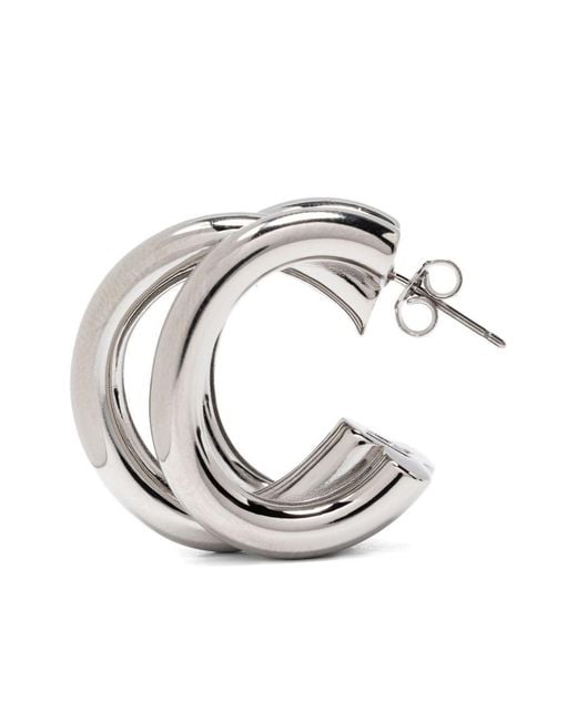 Rabanne Brown Earrings With Half-Circle Silhouette Brass