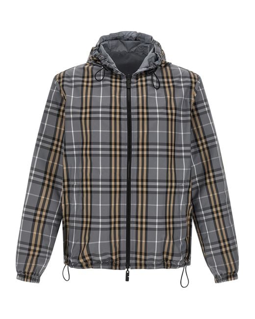 Burberry Gray 'Newport' Reversible Jacket for men
