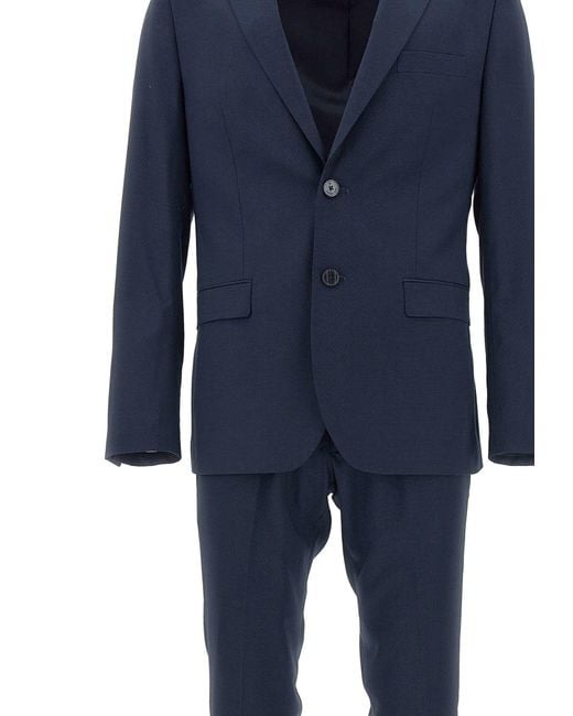 Manuel Ritz Blue Two-Piece Suit Viscose for men
