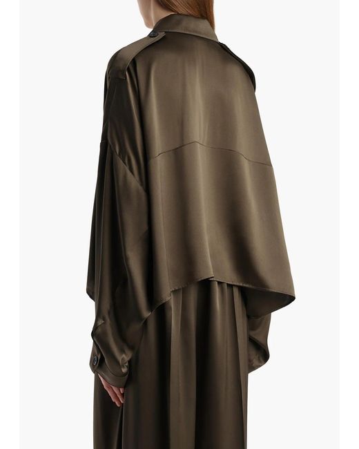 Khaite Green Top Bodine En Cuir Dark