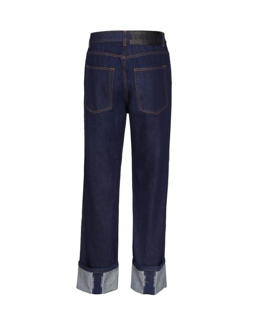 Loewe Fisherman Jeans In Denim With Turnup in Blue for Men Lyst