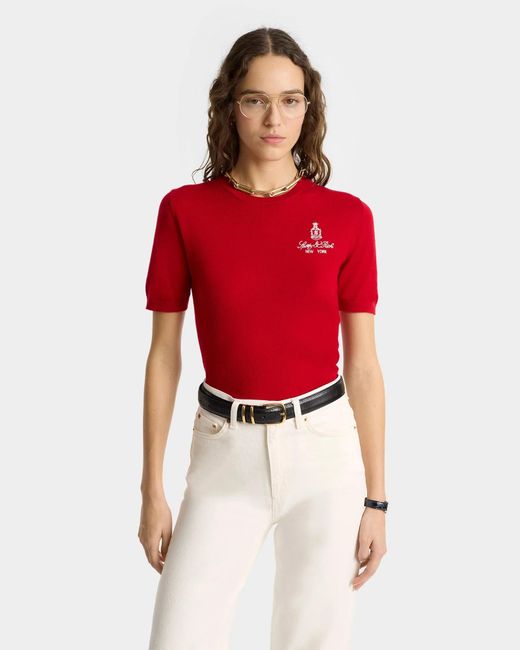 Sporty & Rich Red Vendome Ss Merino Sweater