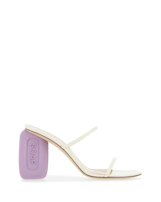 Loewe Pink Ivory Leather Soap Mules