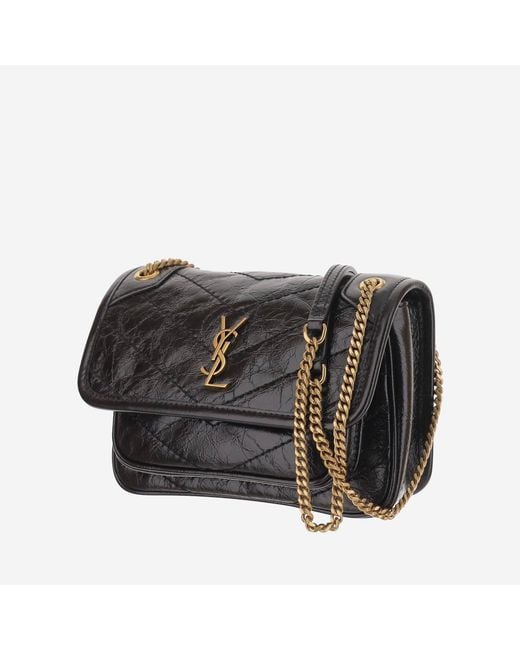 Saint Laurent Black Mini Leather Bag Niki Shoulder