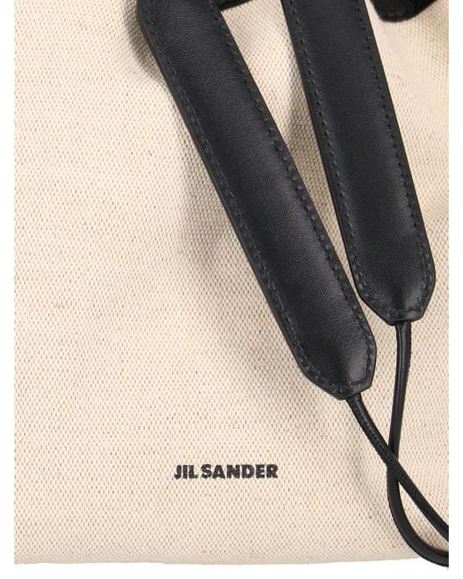 Jil Sander White Logo Bucket Bag