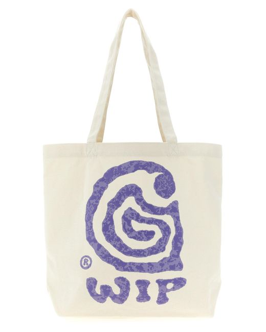Carhartt White Canvas Graphic Tote Shopping Bag for men