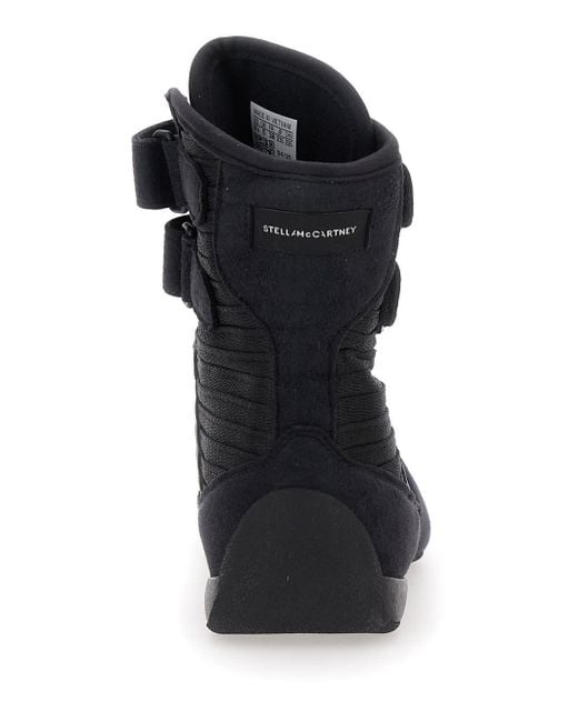 Stella McCartney Black 'Rasant' Sneakers With Strap Closure And Logo Detail On The Side