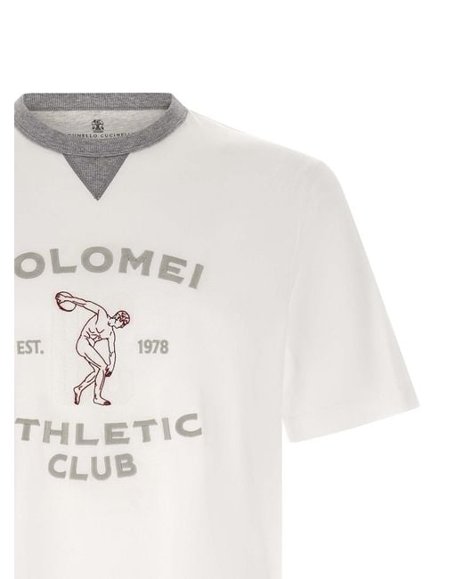 Brunello Cucinelli White Cotton T-Shirt for men