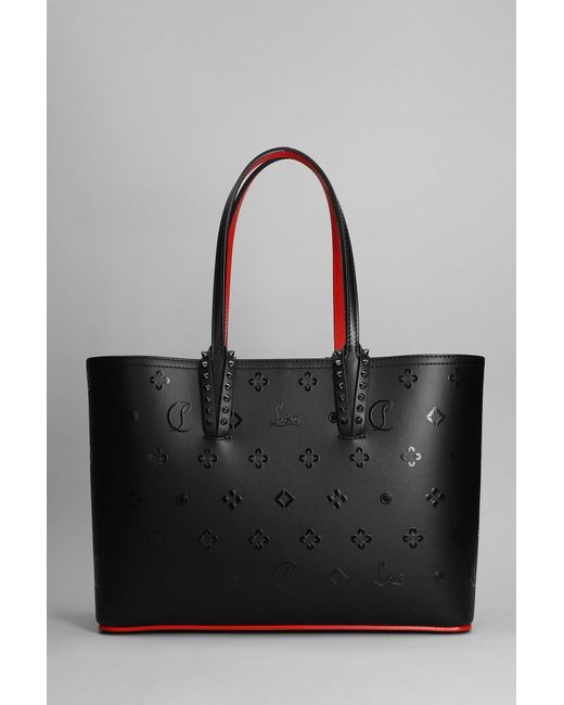 Christian Louboutin Black Cabata Small Tote In Leather