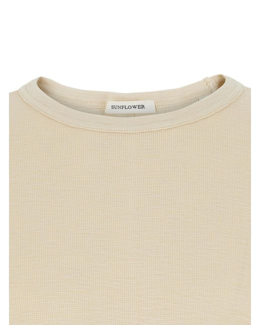 sunflower White Waffle Tee Ls Is A Long-Sleeve Shirt With Round Neckline And Front Logo. Composition Cotton. Gender Jersey for men