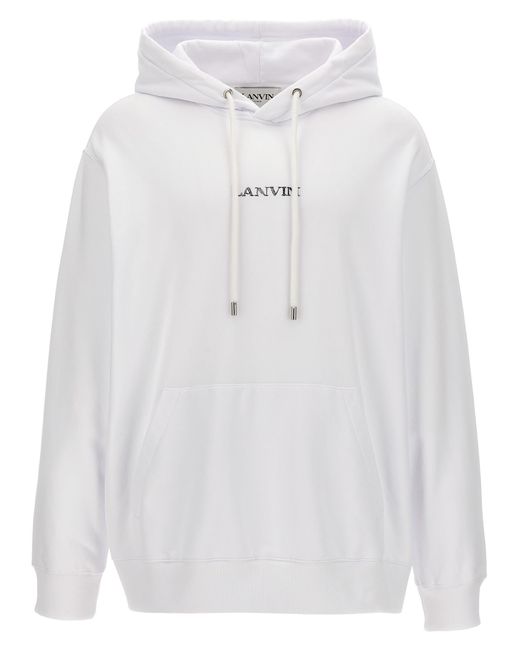 Lanvin White Logo Embroidery Hoodie