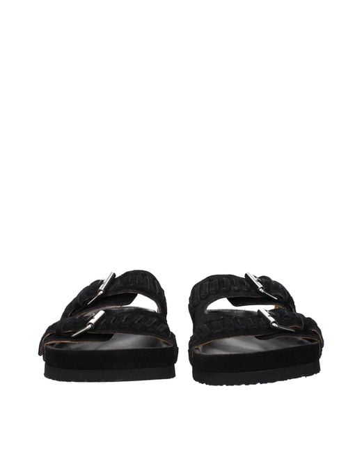 Isabel Marant Black Leather Slippers for men
