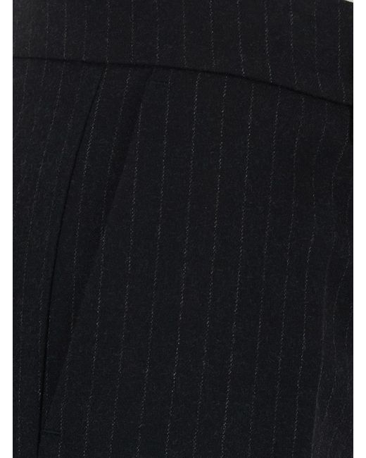 Le Plain Black Pinstripe Trousers