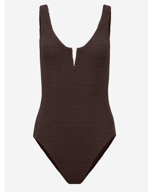Sorbet Island Brown One-Piece Swimsuit Polyester Swimwear