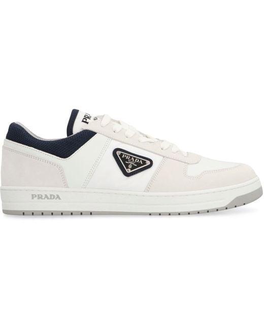 Prada White Downtown Re-Nylon Low-Top Sneakers for men