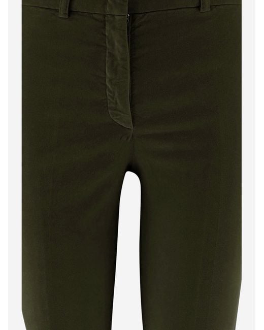 Ql2 Green Pants Stretch Cotton Velvet Trousers