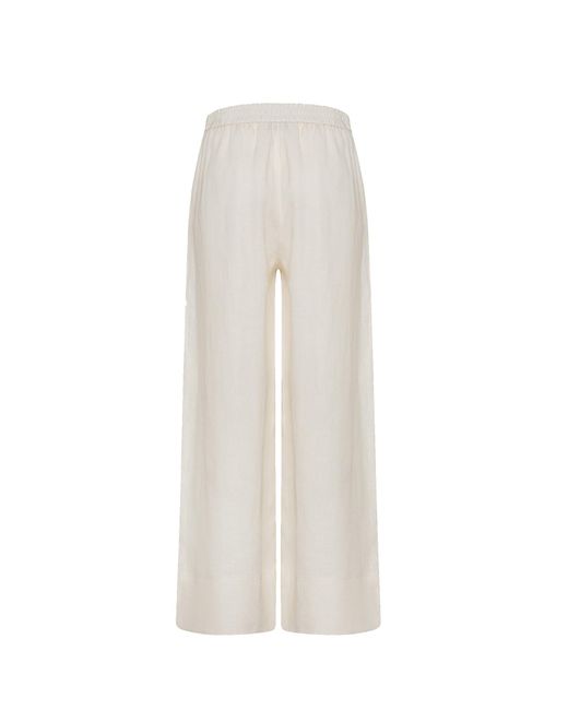 Seventy White Wide High-Waisted Trousers