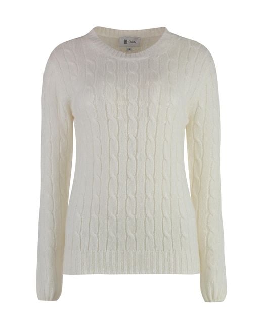THE (Alphabet) White Sweater Cashmere-Silk