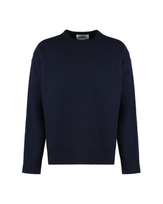 Jil Sander Blue Crew-neck Wool Sweater for men