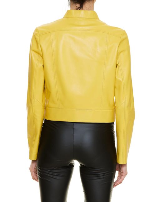 Desa Nineteenseventytwo Yellow Leather Jacket