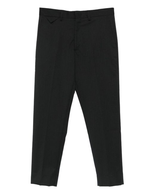 Low Brand Black Slim-Fit Wool Blend Cropped Tailored Trousers for men