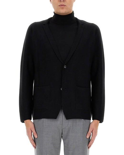 Lardini Black Knitted Jacket for men