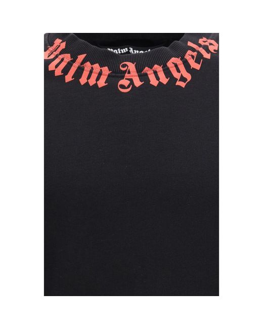 Palm Angels Blue Black Cotton Sweatshirt for men