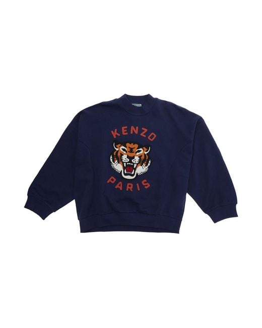 KENZO Blue Hoodie Cotton Hoods & Sweatshirts for men