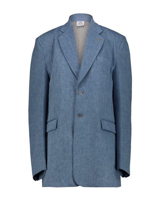 Vetements Blue Tailored Denim Jacket
