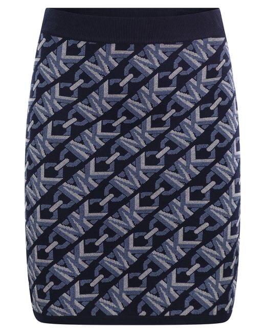 MICHAEL Michael Kors Blue Logo-jacquard Mini Skirt