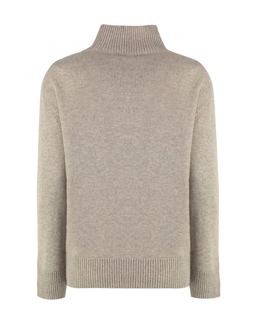 Max Mara Gray Quercia Cashmere Turtleneck Sweater