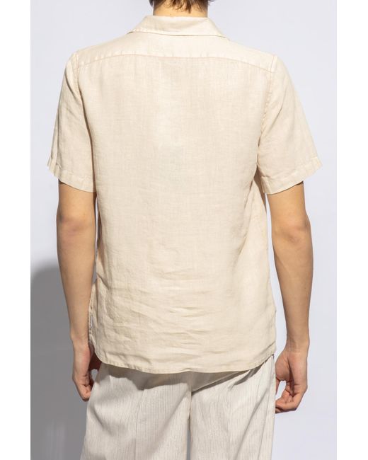 PS by Paul Smith Natural Linen Shirt With Short Sleeves for men