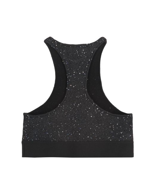 Palm Angels Black Logo Crop Top Viscose