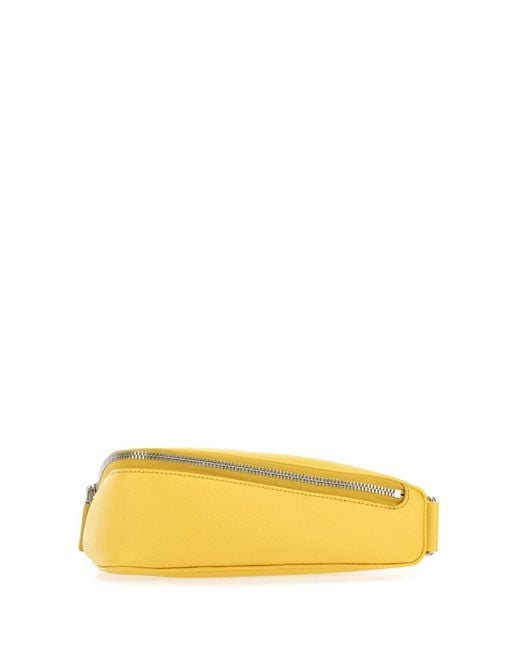 Prada Yellow Leather Belt Bag for men
