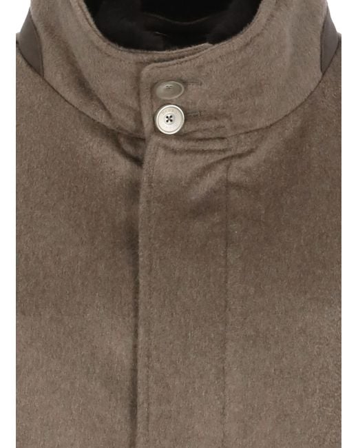 Herno Brown Cashmere Coat for men