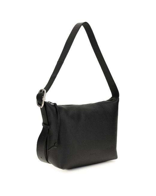 Loewe Black Hobo Bag Loop Grained Calfskin Calf Leather Shoulder for men
