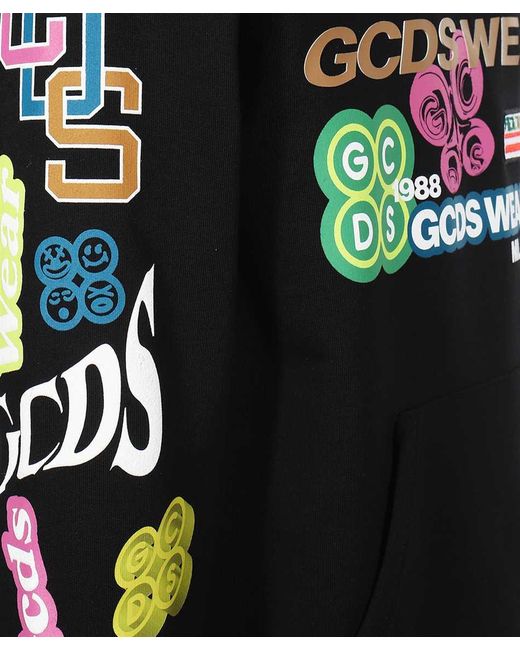 Gcds Black Cotton Hoodie for men