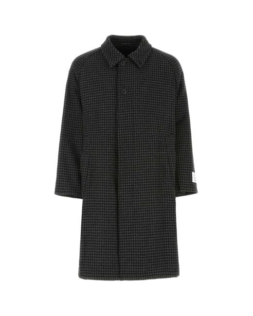 Etudes Studio Black Embroidered Wool Blend Coat for men